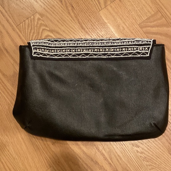 Big Buddha black with white beading envelope clutch - Picture 2 of 12